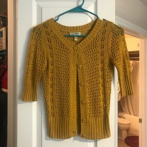 Crocheted Yellow Cardigan
